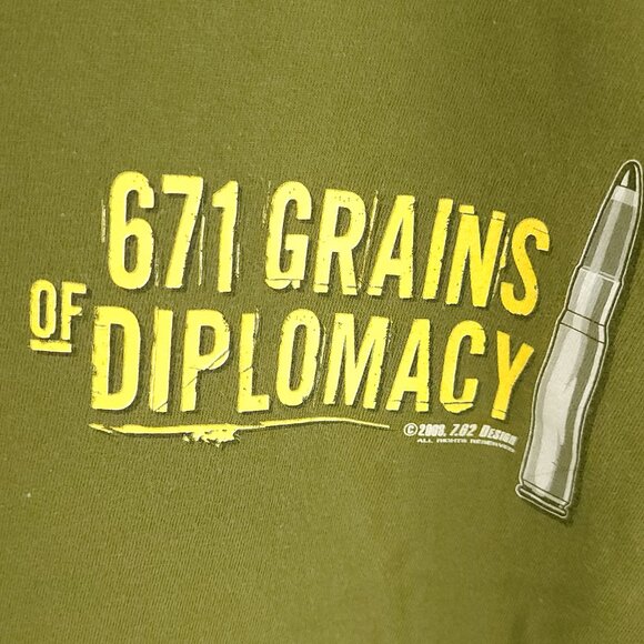 671 Grains Graphic T-Shirt Men's XL Olive Green 7.62 Design Military - Picture 3 of 11